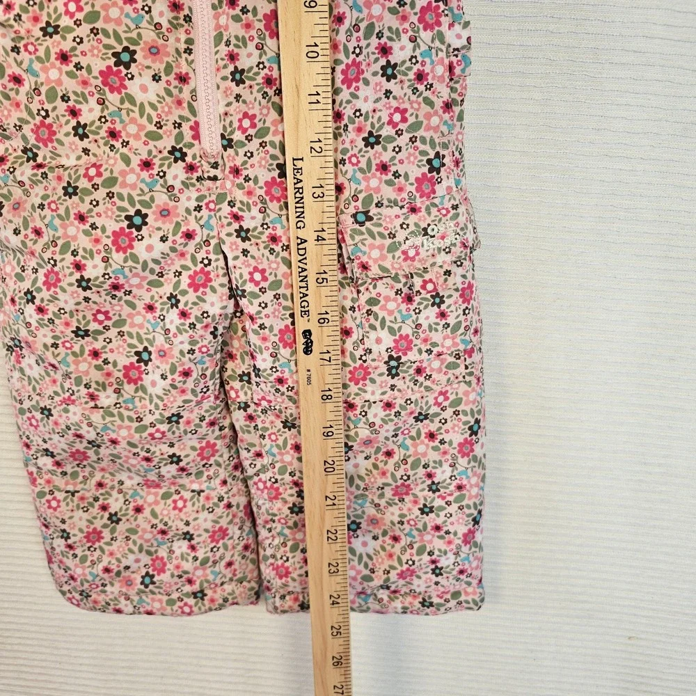 OshKosh B'gosh Girls Floral Snow Bibs Pink Insulated Overalls 18M
